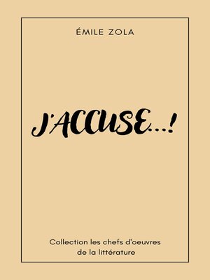 cover image of J'accuse !